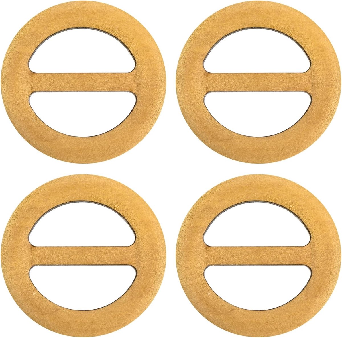 4 stuks 50 mm Houten T-shirt Clip Ronde Sjaal Clip voor Kleding Mode Knoop Voor Decoratie Zijdekleding Dames Kleur Geel
