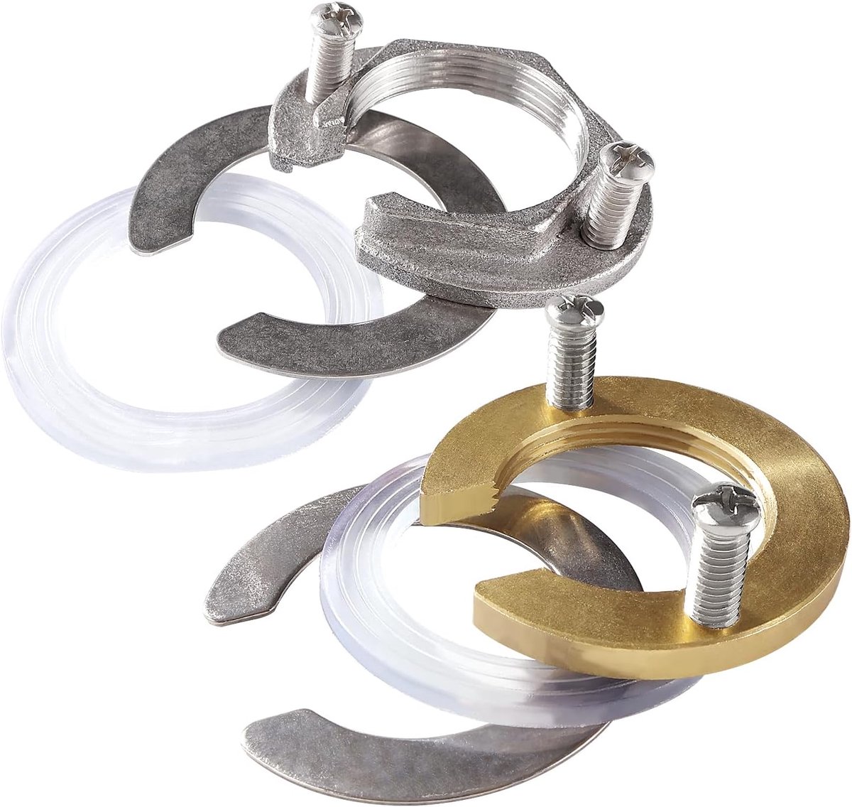 2 Stuks 31mm Kraanbevestigingsmoerenset, Kraanbevestigingsonderdeel, voor Keuken, Badkamer- en Huishoudelijke Warm, Koudwaterkranen, Messing en Roestvrij Staal