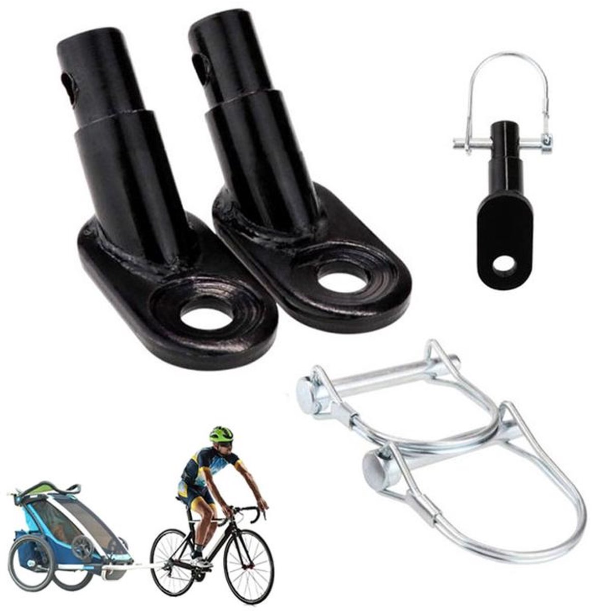 KZQ 2 stuks Fietsaanhangerconnector - geschikt voor kinderen - huisdieren en bagagefietsaanhangers - maar de maat van de koppeling moet worden vergeleken
