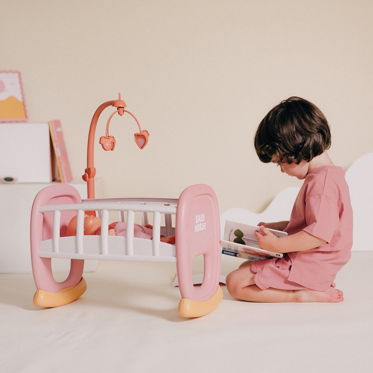 Smoby - Poppenmeubel Baby nurse - wieg en poppenbedje - voor pop tot 42cm – foto 8
