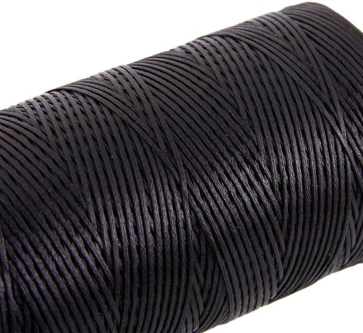 4 stuks 260 meter 0,8 mm 150D plat leer gewaxt draadlijn ambachten met 1 set (7 stuks) gebogen vullingen naainaalden leer gewaxt draad boren Awl kaus (wit+donkerbruin+beige+zwart)