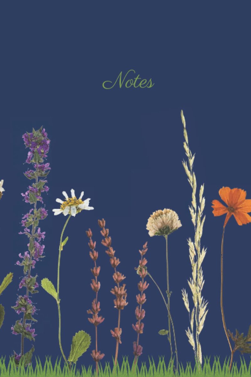 Flowers Notebook- Navy