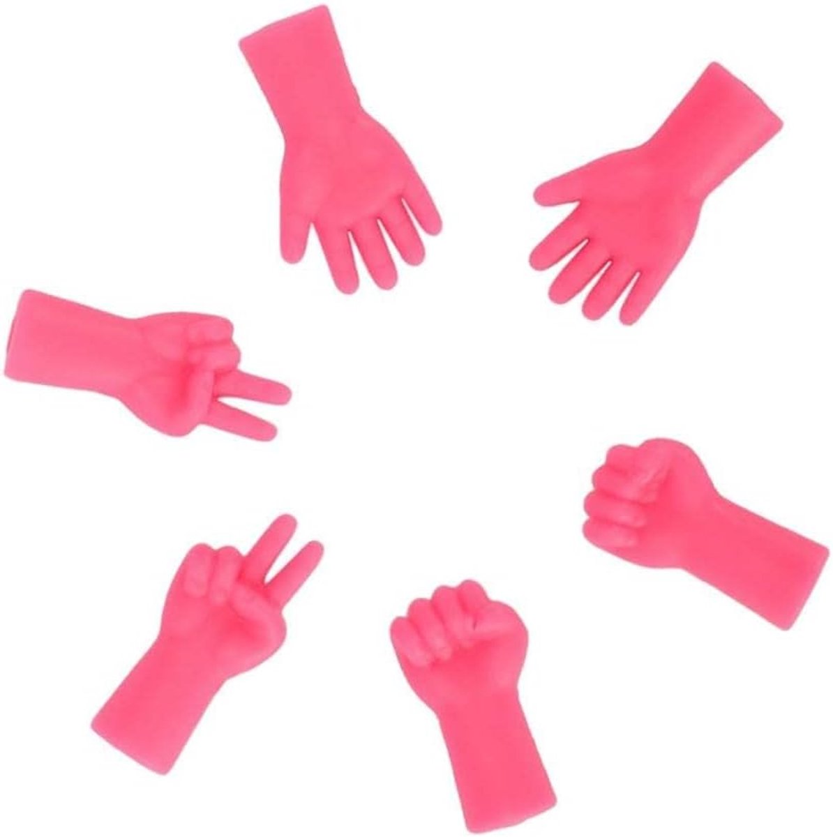 zalati Naalden Point Protector 6pcs Rubber Tip Stopper Cover Caps Met Paper-Schaar-Stone Schattig Ontwerp voor Breien & Haken - Rose Red