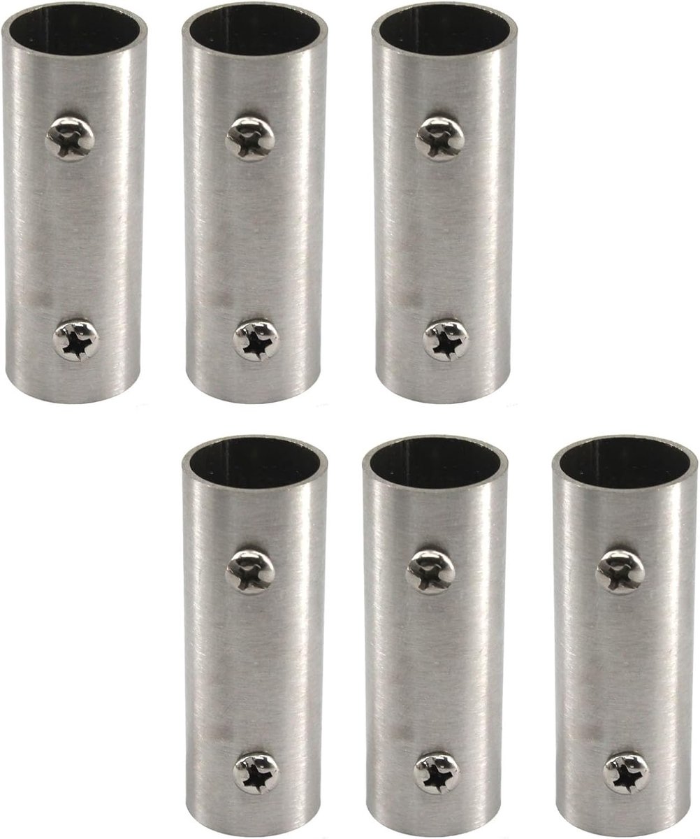 19mm rvs rechte buisfitting slangbuis verbindingsstaaf voor rekken hangende stang omheining leuning (6 stuks)