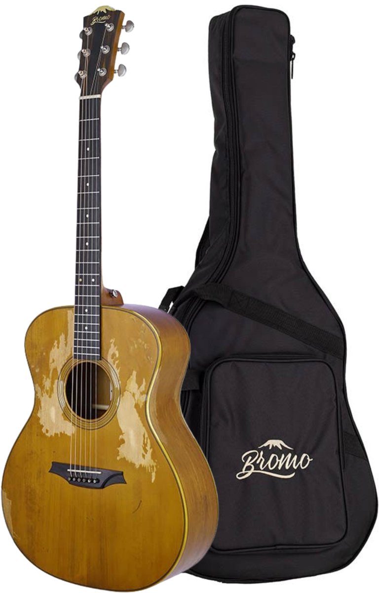 Bromo BAR2R Rocky Mountain Series Grand Auditorium All Solid Akoestische Gitaar relic met Tas