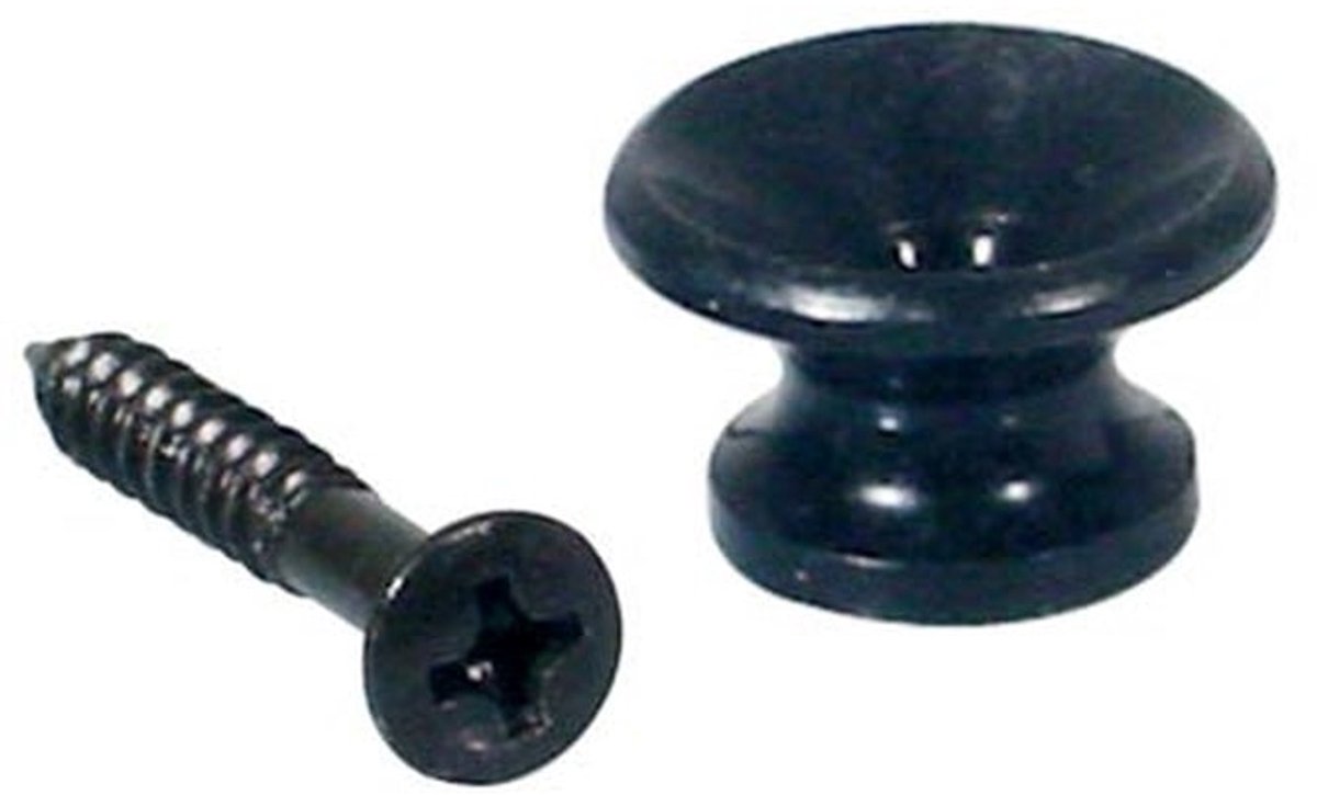 Boston EP-L-B Strap Buttons - Metalen Bevestigingen voor Instrumenten (2-Pack, Zwart)