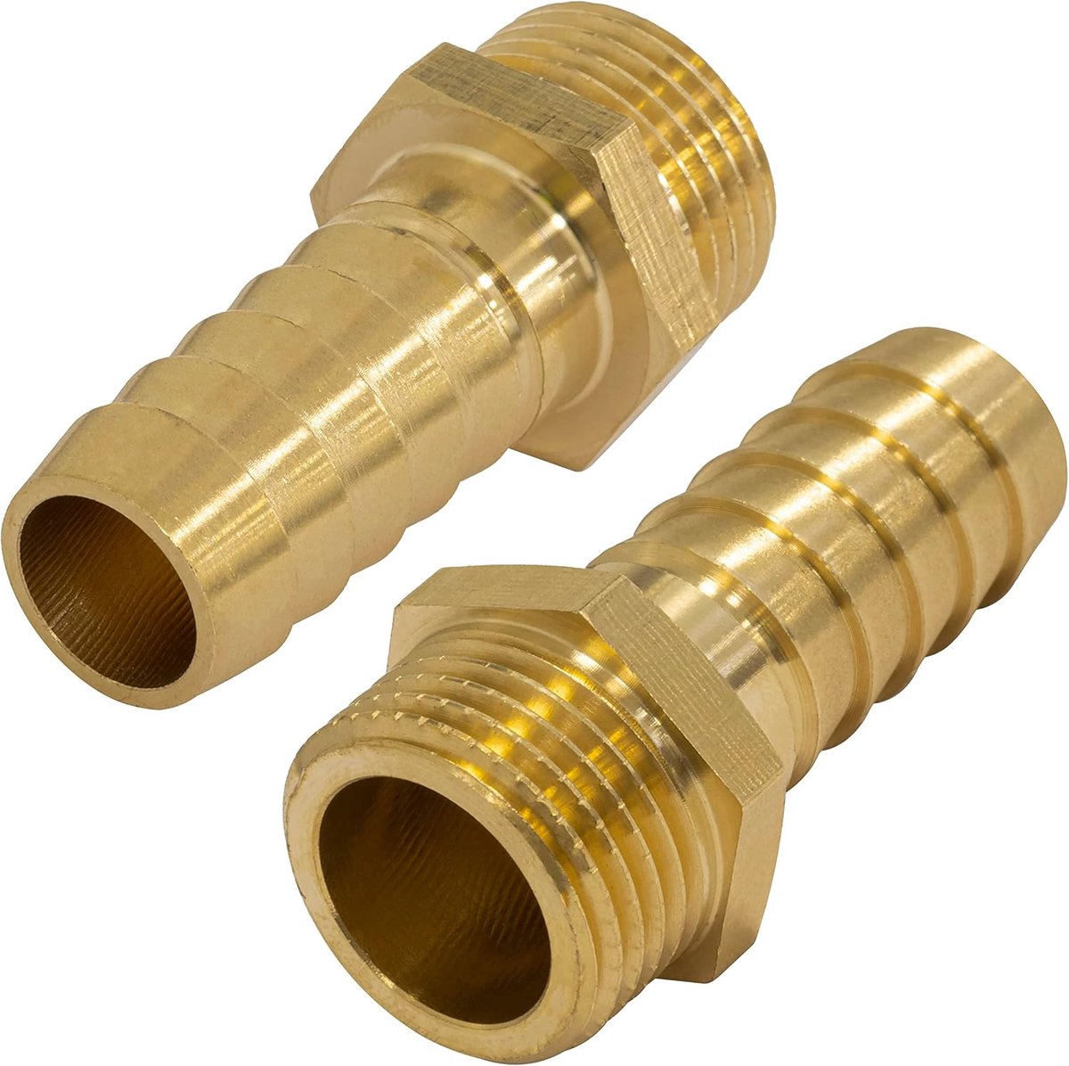 - C67076 - Set van 2 1/2'' mannelijke fittingen met weerhaken voor Ø16 mm buis - buitendraad - voor 21 mm sleutel - irrigatiecircuitsysteem connector adapter bewateringspomp - in messing