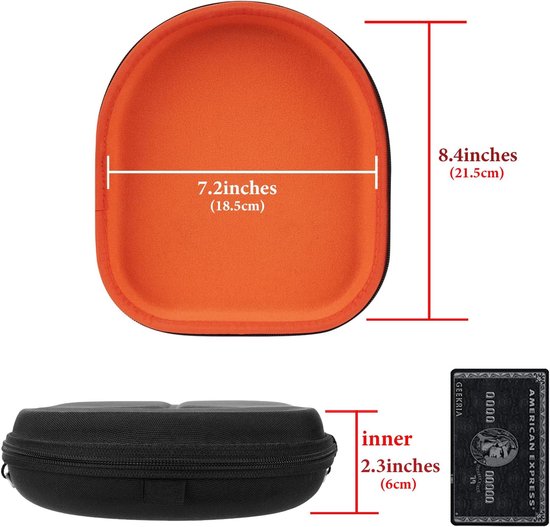 Shield koptelefoonhoes compatibel met JBL TUNE 770NC/760NC/750NC/720BT, Live 770NC - Vervangende harde schaal reisetui met kabelopslag (Zwart) — afbeelding 3