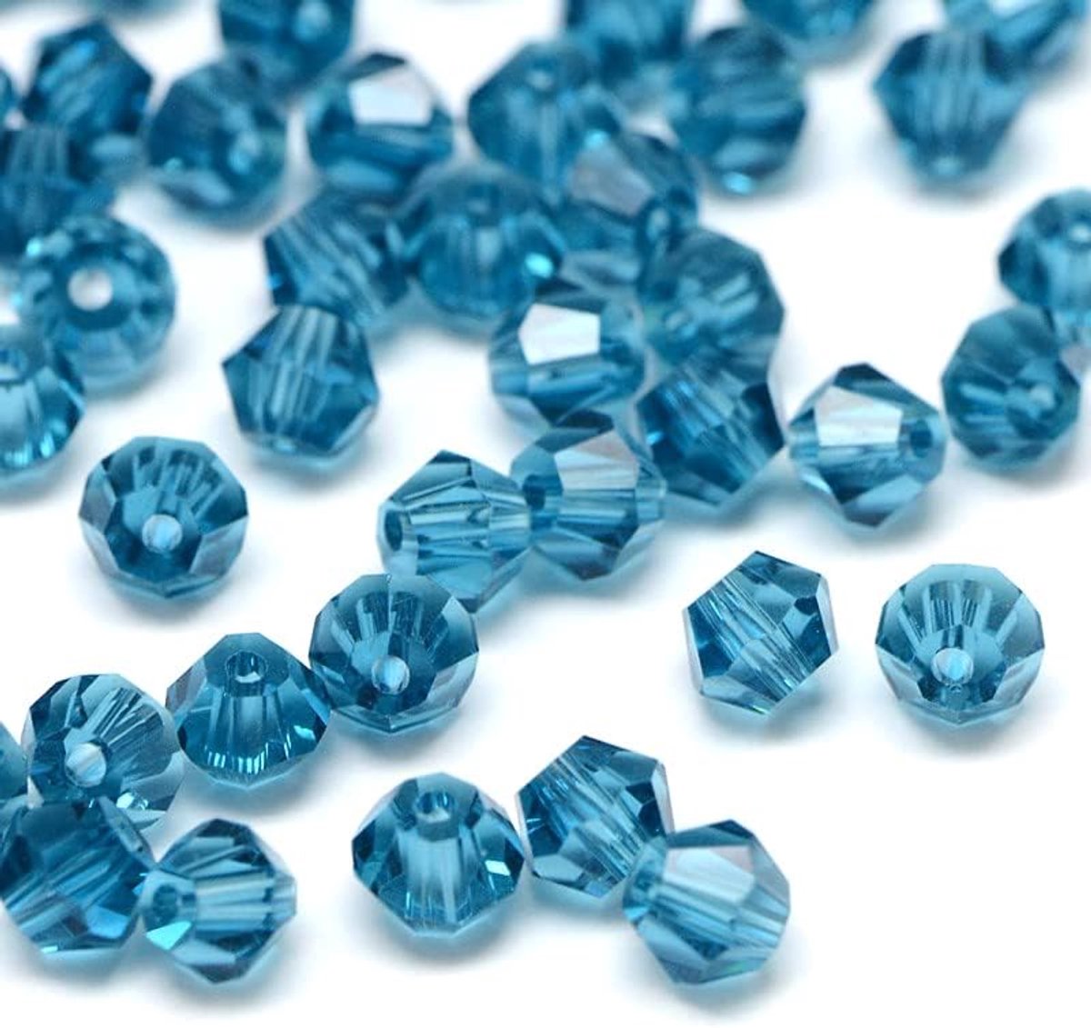 Kralen, 3 mm, dubbele kegel, Tsjechische parels, glasparels, glasparels, bicone kralen (Indiase saffier)