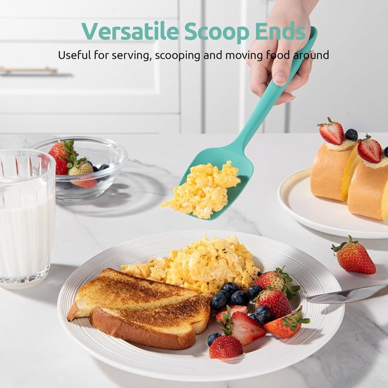 Hittebestendigheid 315℃ Siliconen Spatel Set van 3 (Wintertaling) - Flexibele Keukenspatel van Voedselveilig Rubber, geschikt voor Koken, Bakken en Roerbakken in Pannen met Antiaanbaklaag — afbeelding 5
