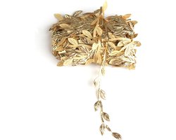 tinshow 10 m kunstmatige eucalyptusband, gouden bladeren, versieringsband, decoratie, communie, slinger, kunstbloemen, wijnstok, voor knutselen, handwerk, feest, bruiloft, doop, decoratie