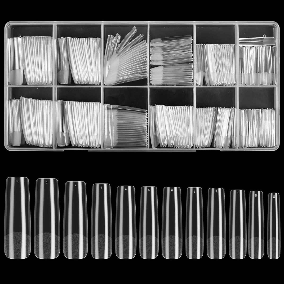 240 stuks nageltips voor gelnagels, nageltips, natuurlijke valse nageltips, natuurlijke kleur, volledige dekking, kunstnagels, kunstnageltips, zonder sporen voor doe-het-zelf ballerina nails