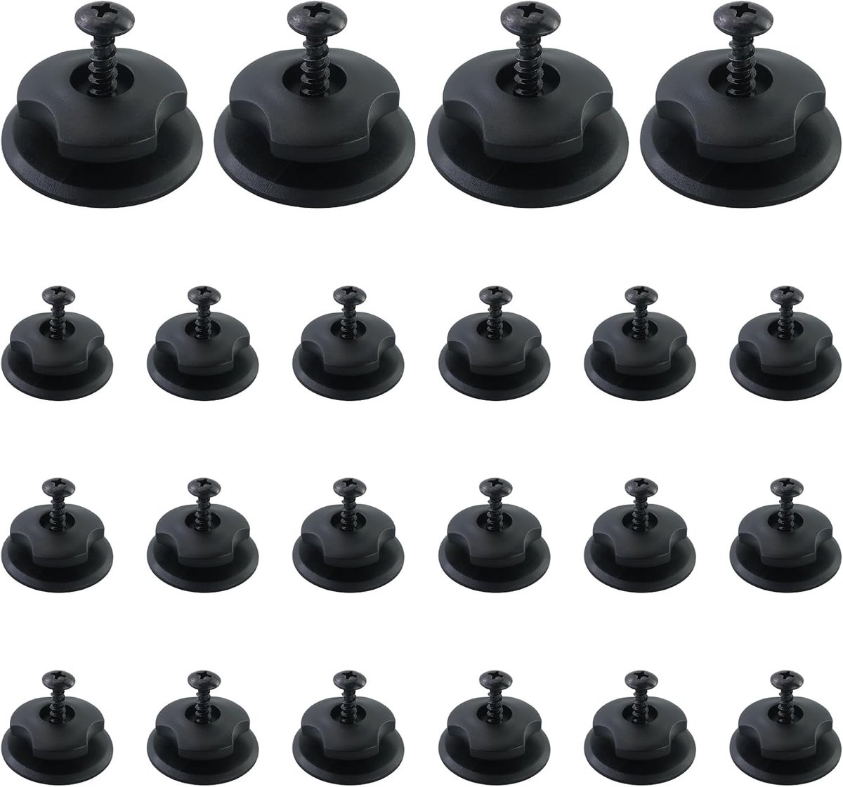 22 stuks aanhangeraccessoires, dekzeilbevestiging met schroeven, robuuste dekzeilknoppen, kunststof knop, bevestigingsknoppen, dekzeilhaken, aanhanger, perfect voor het bevestigen van aanhangernetten