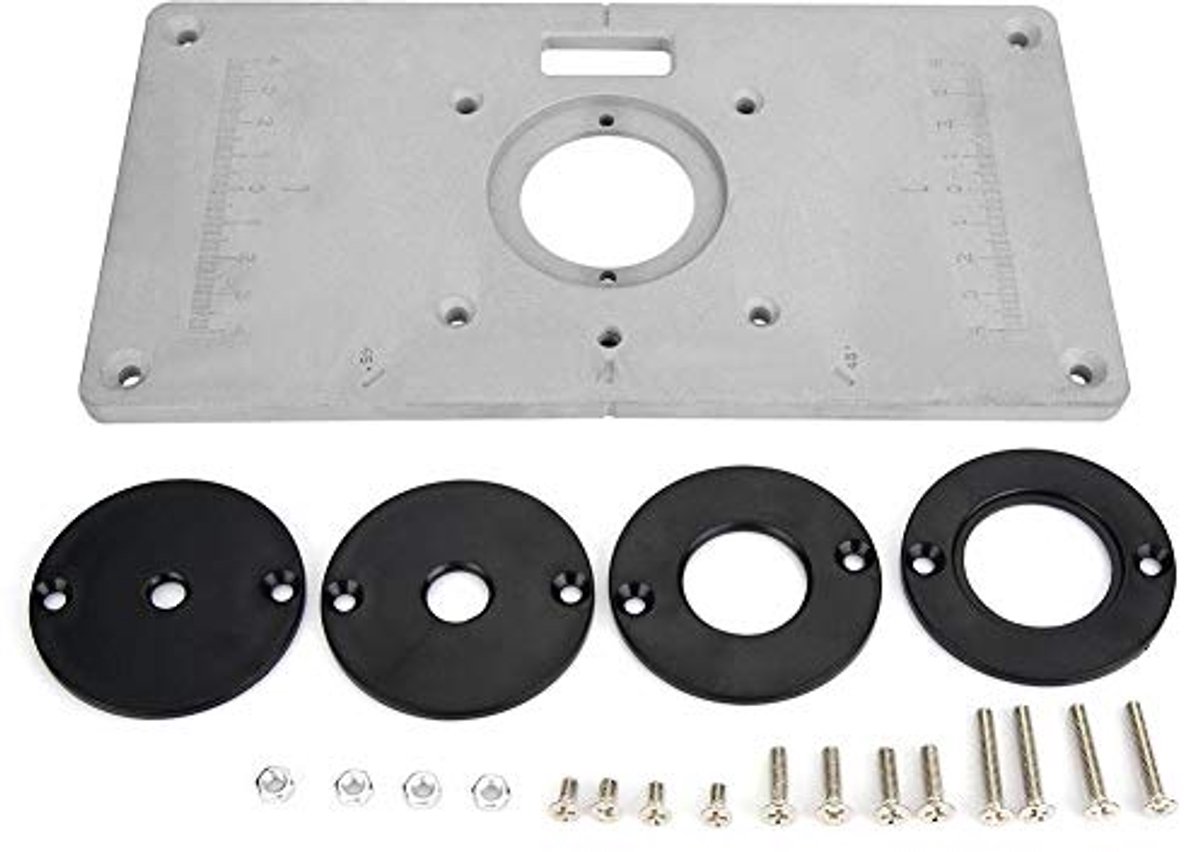 invoegen plaat, aluminium routertafel insert plaat freesplaat router tafelinzetplaat, 235 mm x 120 mm x 8 mm