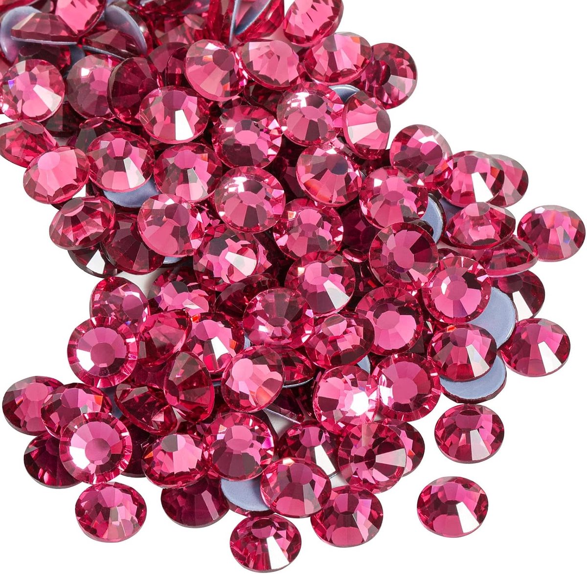 Hotfix strasssteentjes, 288 stuks, met platte achterkant, kristallen steentjes om te knutselen, voor het zelf decoreren van kleding, Roos, SS30, 6,3-6,5 mm | rozensteentjes, glasmateriaal, voor kleding, kunsthandwerk, knutseldecoratie