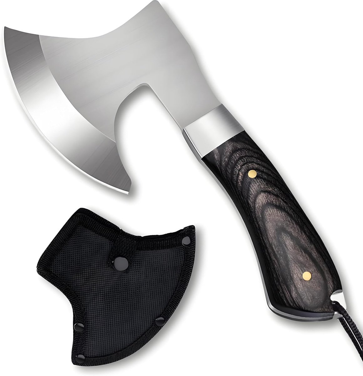Mini Bijl Survival Kleine Buitenbijl, Volledig Handvat 19,3cm Handbijl, Camping Houten Handvat, Robuust (C043)