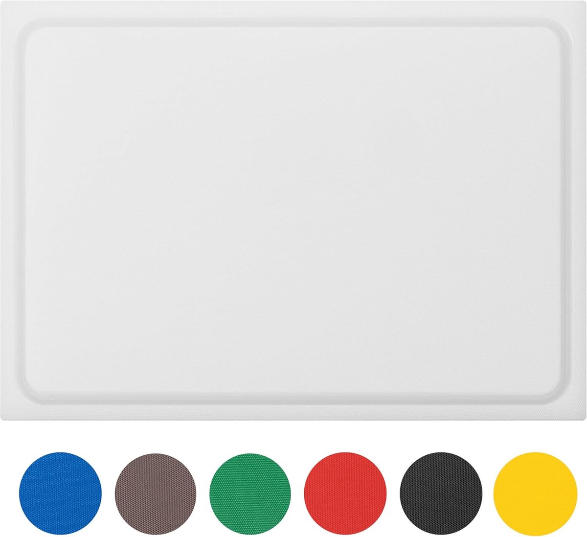 stevige kunststof snijplank | wit, 45x30x2 cm | vaatwasmachinebestendig, EXTRA dik, | kleuren & maten selecteerbaar | HACCP groente & fruit snijmatten | hakplank met sapgeul