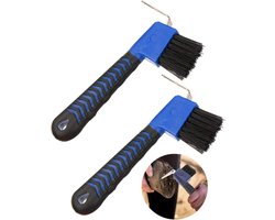 2 stuks schrapers voor paarden, ezels, geiten, hoef, met extra stabiele borstel en ergonomische handgreep, antislip textuurdesign