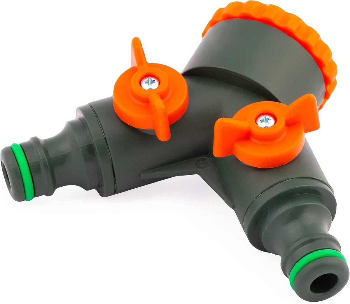 2-weg verdeler voor kranen met 3/4 inch en 1 inch BSP buitendraad - water 2-voudige verdeler - splitter voor gelijktijdige aansluiting van twee waterapparaten