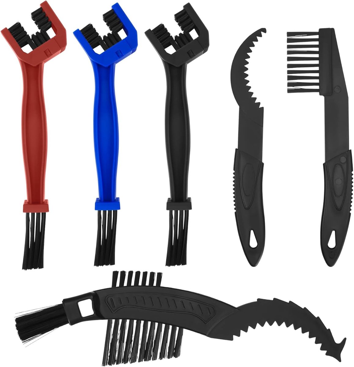 6 stuks fietskettingen, motorkettingen, reinigingsborstel, kettingreiniger | schone borstel, kettingreinigingsborstel voor mountainbike, fiets, motorfiets