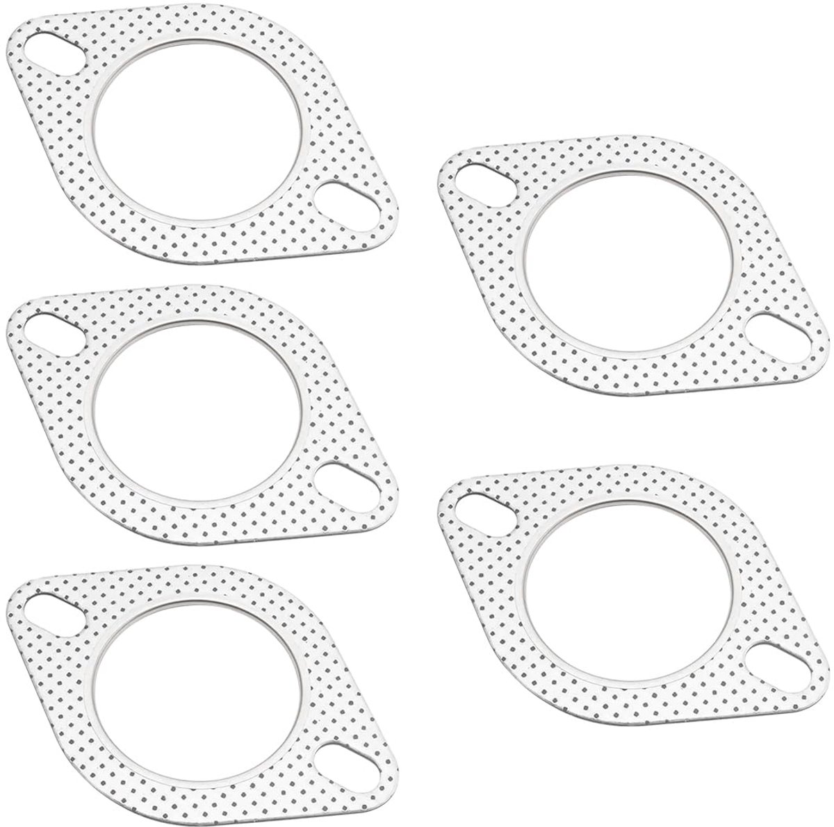 5 stuks uitlaatspruitstuk flensafdichting, metalen afdichting voor uitlaatpijp, uitlaatafdichting voor auto met versterkte ring, de meeste voertuigen (63-64 mm)