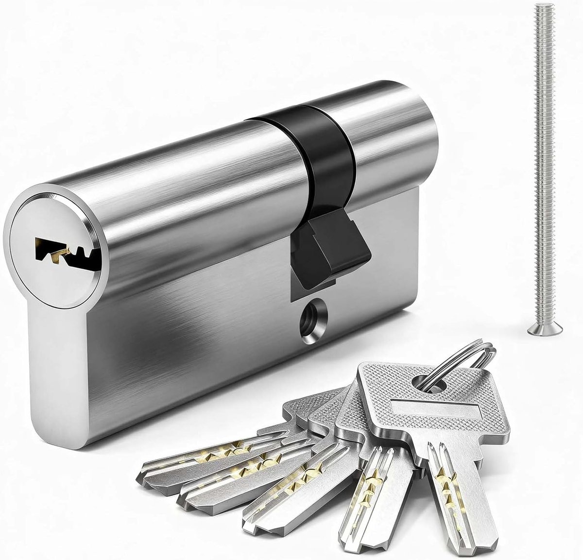 Profielcilinder 25/45, slotcilinder, euro-cilinderslot, slotcilinder aan beide zijden sluitbaar, cilinderslot 70 mm met 5 messing sleutels
