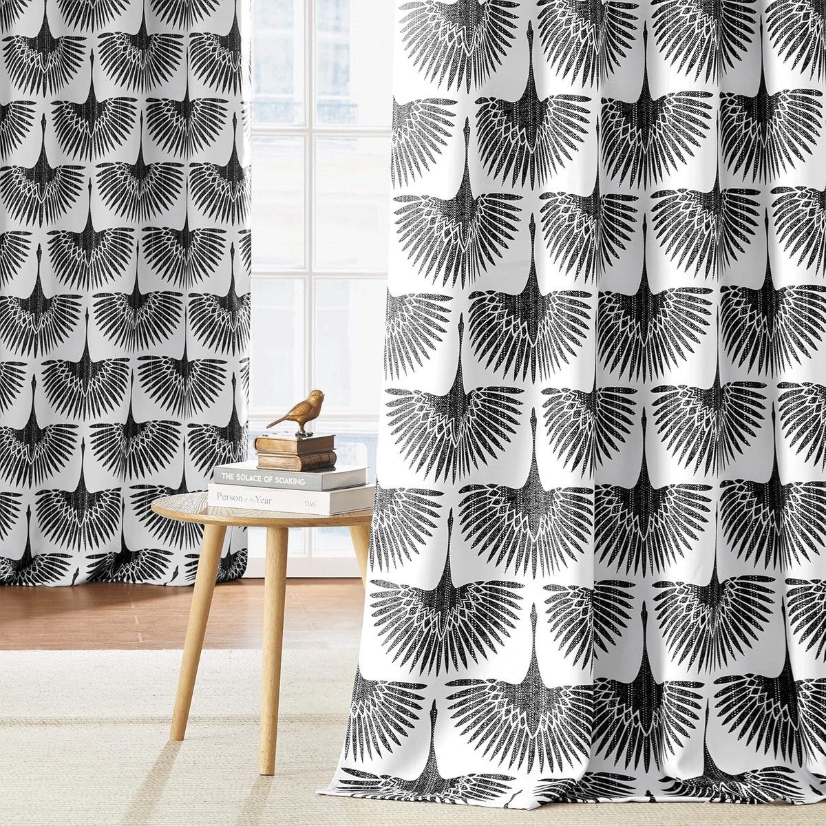 Gordijnen met geometrische print verduisterende gordijnen met bloemen- en dierenpatroon voor woonkamer, vergaderzaal, thermisch geïsoleerde kamerverduisterende gordijnen voor thuiskantoor, 52 B