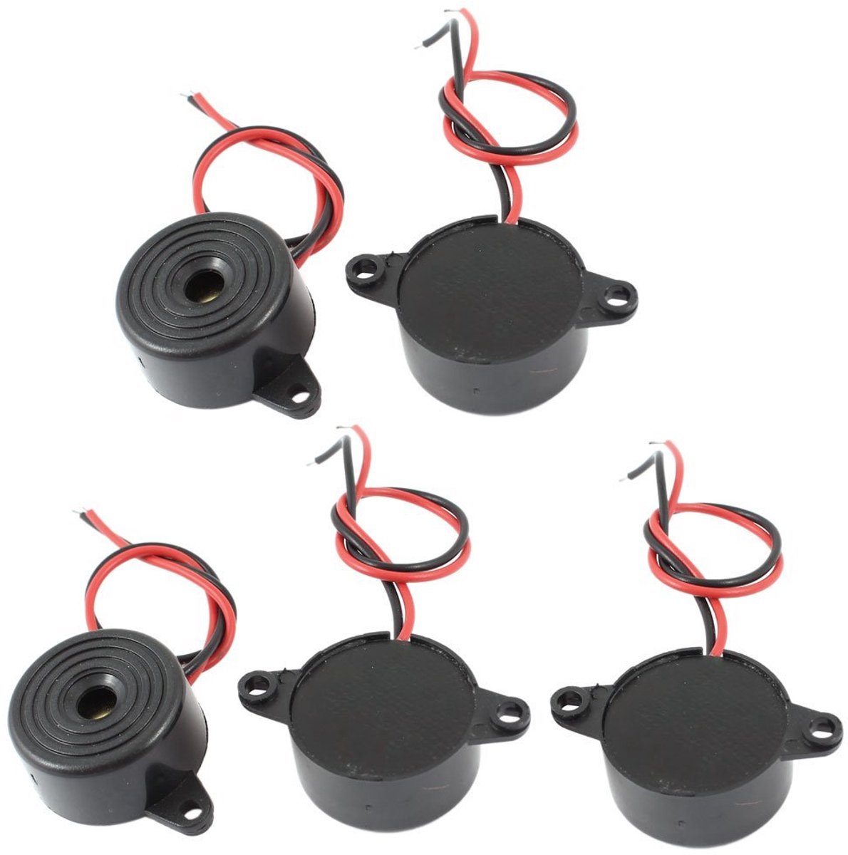 5 stuks DC 3-24V 85dB geluid elektronisch zoemeralarm Zwart 23 x 12 mm
