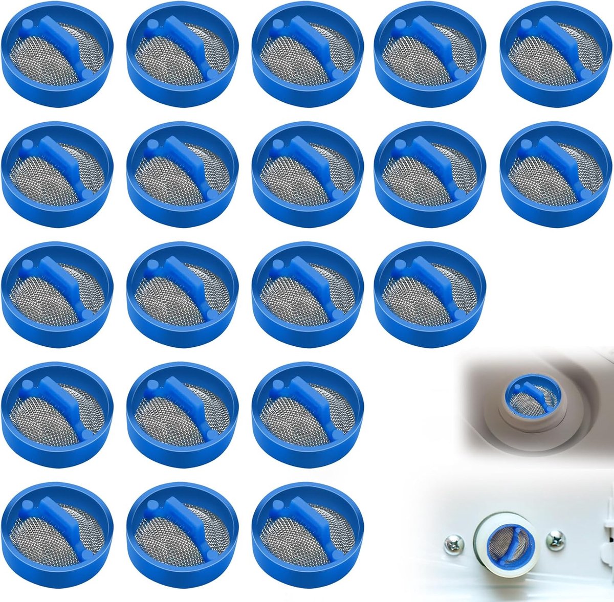 20 stuks Washer waterfilter voor wasmachine, waterinlaatventiel voor wasfilter slang met filterscherm wasmachine, ingangsventiel voor wasmachine, slangfilter voor wasmachine