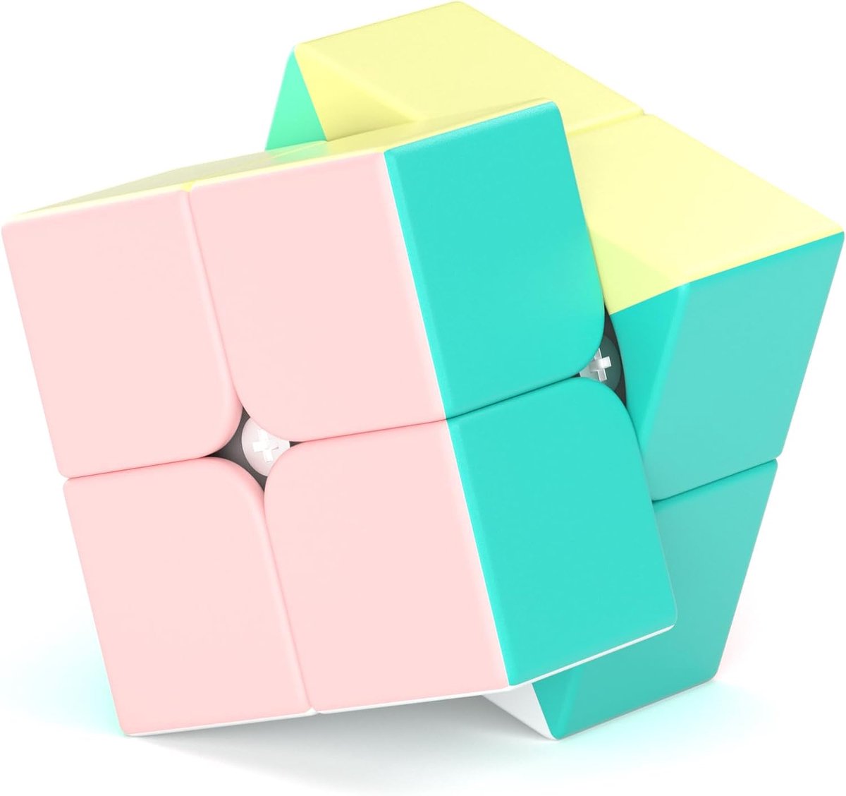 2x2 magische kubus, 2x2x2 kubus speelgoed voor concentratie- en combinatieoefeningen, Speed Cube Stickerless met levendige macaronkleuren voor kinderen en tieners (2x2x2)