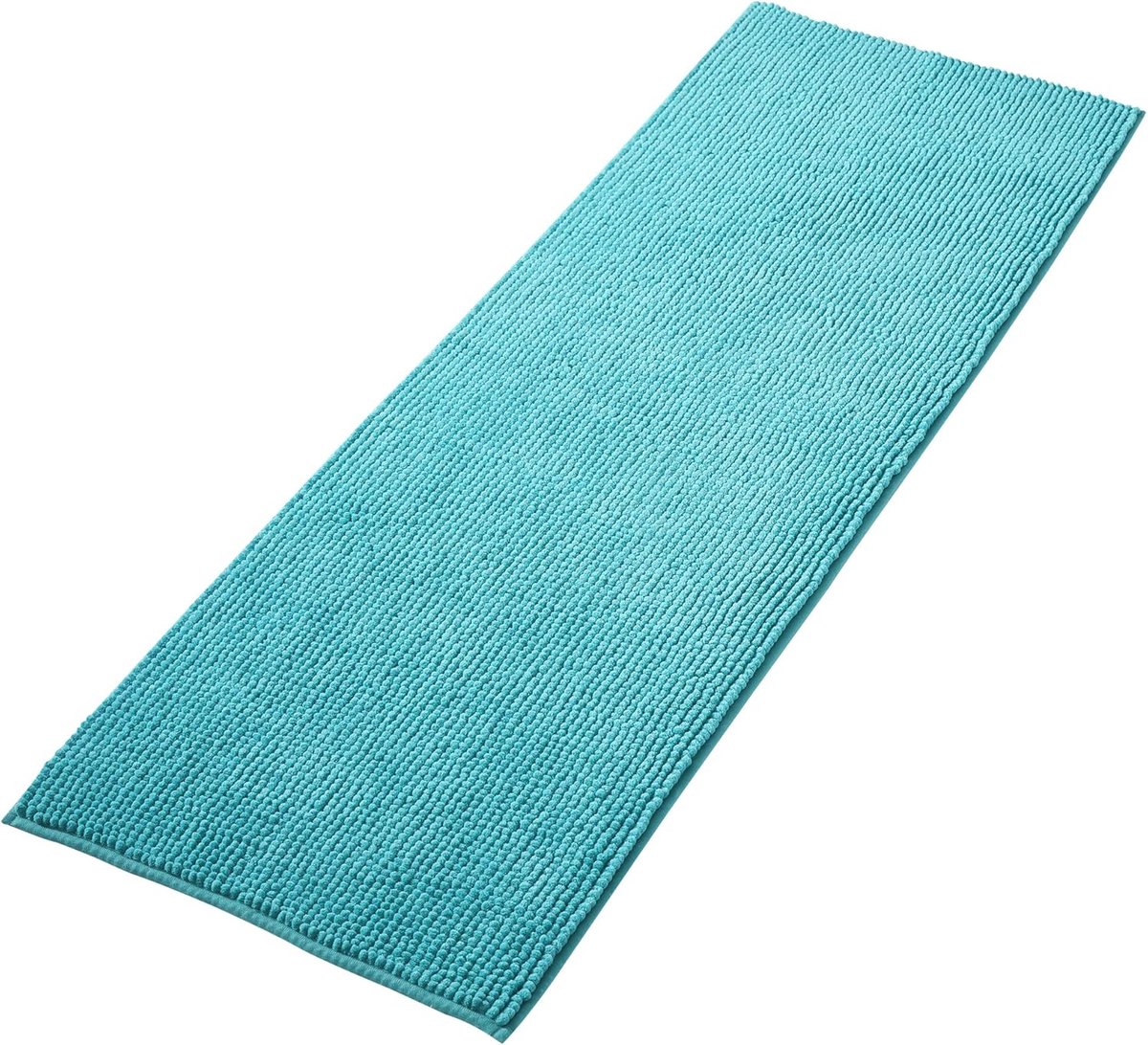 Badmat Anti-Slip av soft Chenille | Super absorberend en machinewasbaar | Te combineren als badmat set | Voor de badkamer, douche, bad of als WC mat | Turkoois - 50x150 cm