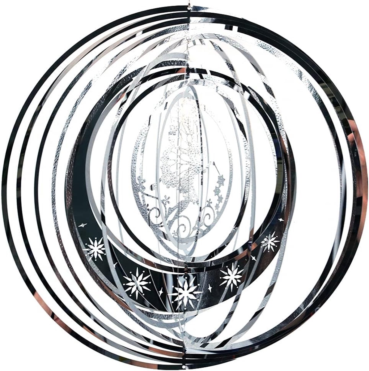 Hanger Vlinder Elfen Vliegende 3D Metalen Windklokkenspel Roterende Fairy Wind Spinners Weerbestendig Rvs Opknoping Outdoor Decor Yard Art