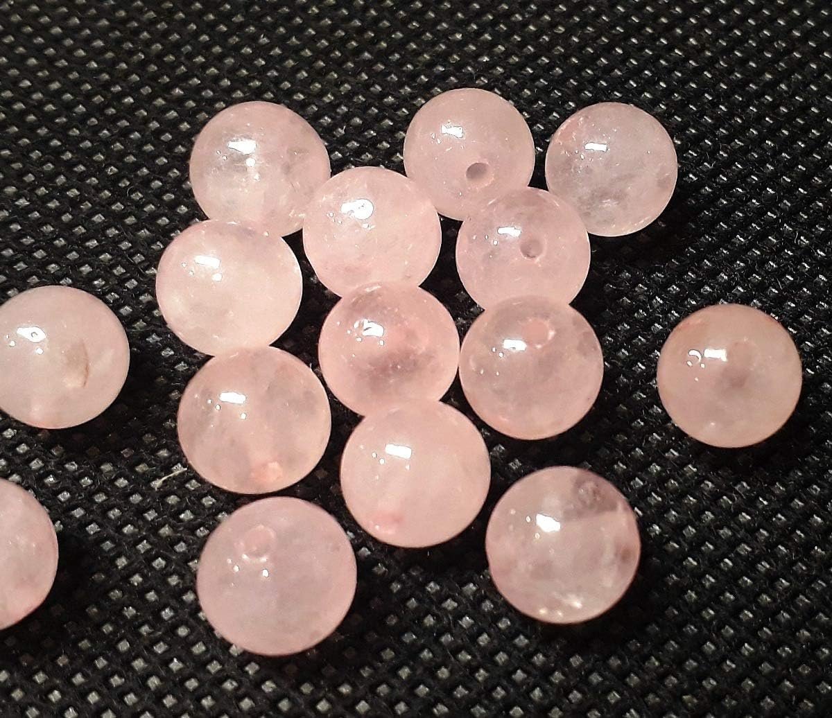 Kralen, 8 mm, 6 mm, 4 mm, bol, steenkralen met gat om te rijgen, parelketting, sierparels, siersteen (8 mm, 15 stuks)