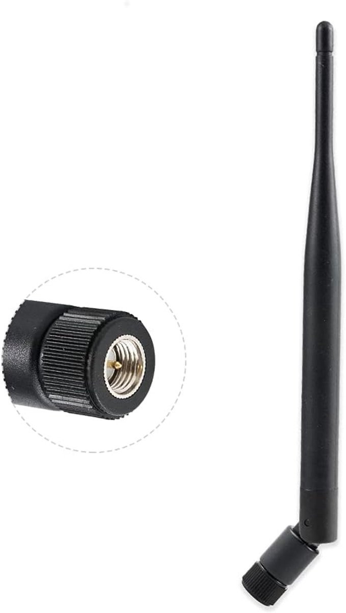 WiFi-antenne 2.4 GHz 5 dBi SMA-stekkeradapter SMA Zwarte Omnidirectionele Antenne Zwart Compatibel met 802.11n / b/g WLAN-kaart WLAN PCI-kaarten Draadloze Router Bluetooth