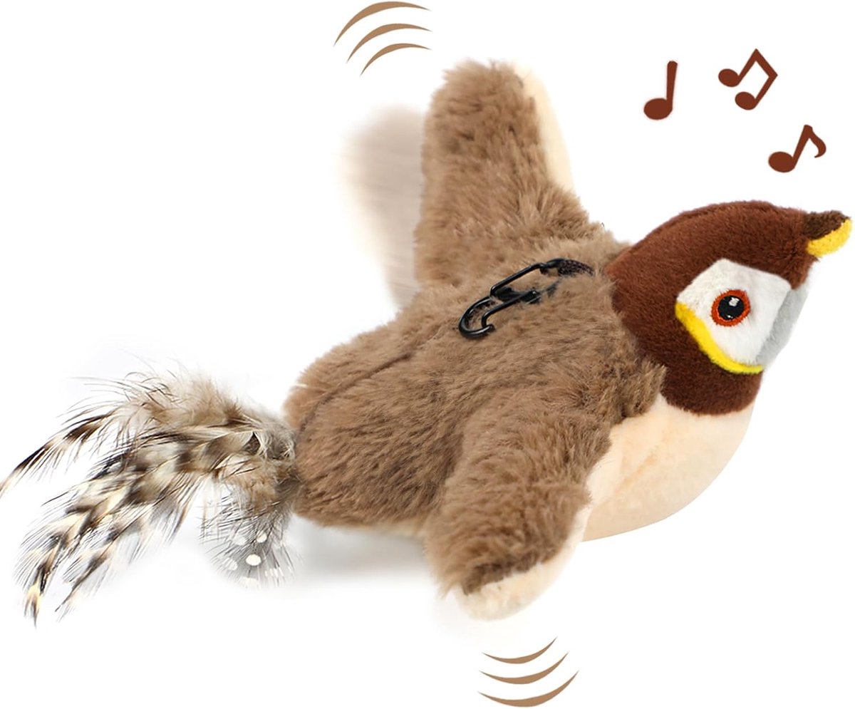 Kattenspeelgoed, elektrische vogel voor zelfbezigheid, interactief automatisch kattenspeelgoed met kattenkruid, intelligentie, oplaadbaar kattenspeelgoed voor katten om te spelen
