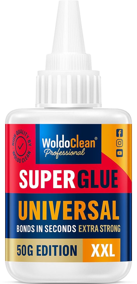 SnelShoppen - Superlijm Extra Sterk 50g - Universele Lijm voor Plastic, Keramiek, Rubber & Metaal - Water- en Warmtebestendig met Antiklevernaald