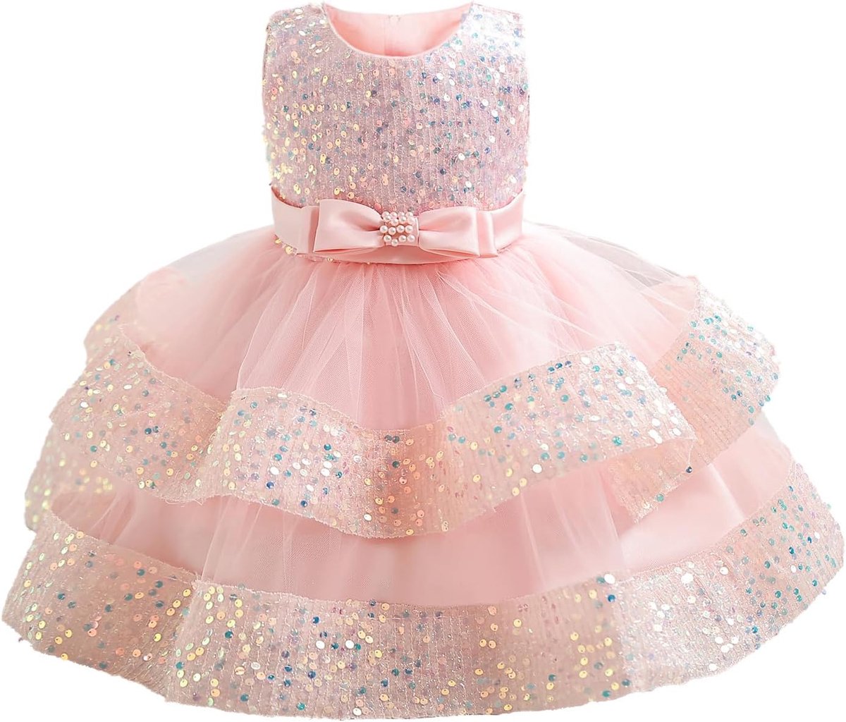 Jurk voor babymeisjes, tule, pailletten, mouwloos prinsessenjurk, peutermeisje, formele feestjurken, bloemmeisjes, verjaardag. bruiloft, verkiezingsjurk