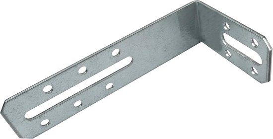 C58919 - Set van 5 verstelbare montagebeugels 120x55x30x2 mm met afgeschuinde hoeken - montagegaten 10+2 - voor gipsplaatwanden werkblad - van verzinkt staal Z275 — afbeelding 2