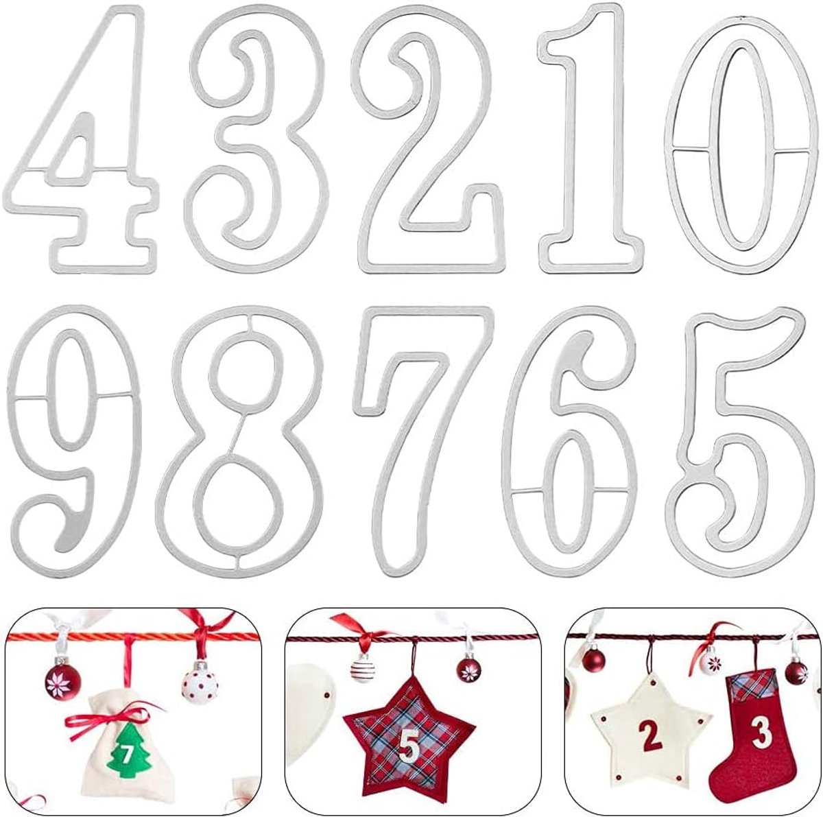 Stansmessen Nummers Metalen Snijden Stencil Nummer Embossing Die Cuts Nummer voor DIY Uitnodigingskaarten, Scrapbooking Album, Papieren Kaarten (2,5 * 4,9 cm)