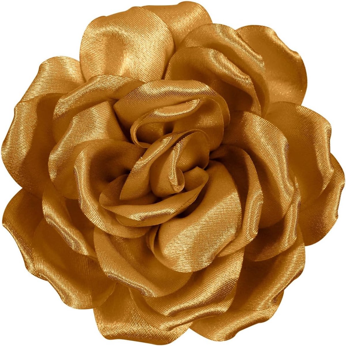 Haarclip Grote Roze Broche Bloem Hoofdbloem Haarspeld Meisje Bruiloft Feest Accessoires - Goud