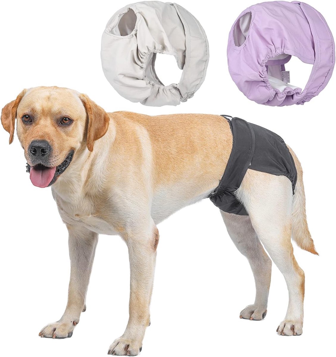Luiers voor Honden (Beige, Zwart, Paars), Hygiënische Onderbroek in Hitte, 5 Maten XS tot XL (S: 30-45cm, 3-Packs)