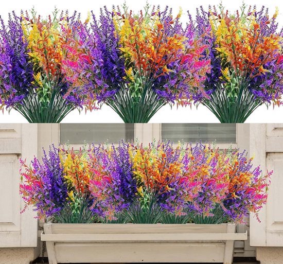 Set van 10 UV-bestendige Kunstlavendel Bloemen voor Decoratie in Huis, Tuin en Bruiloft