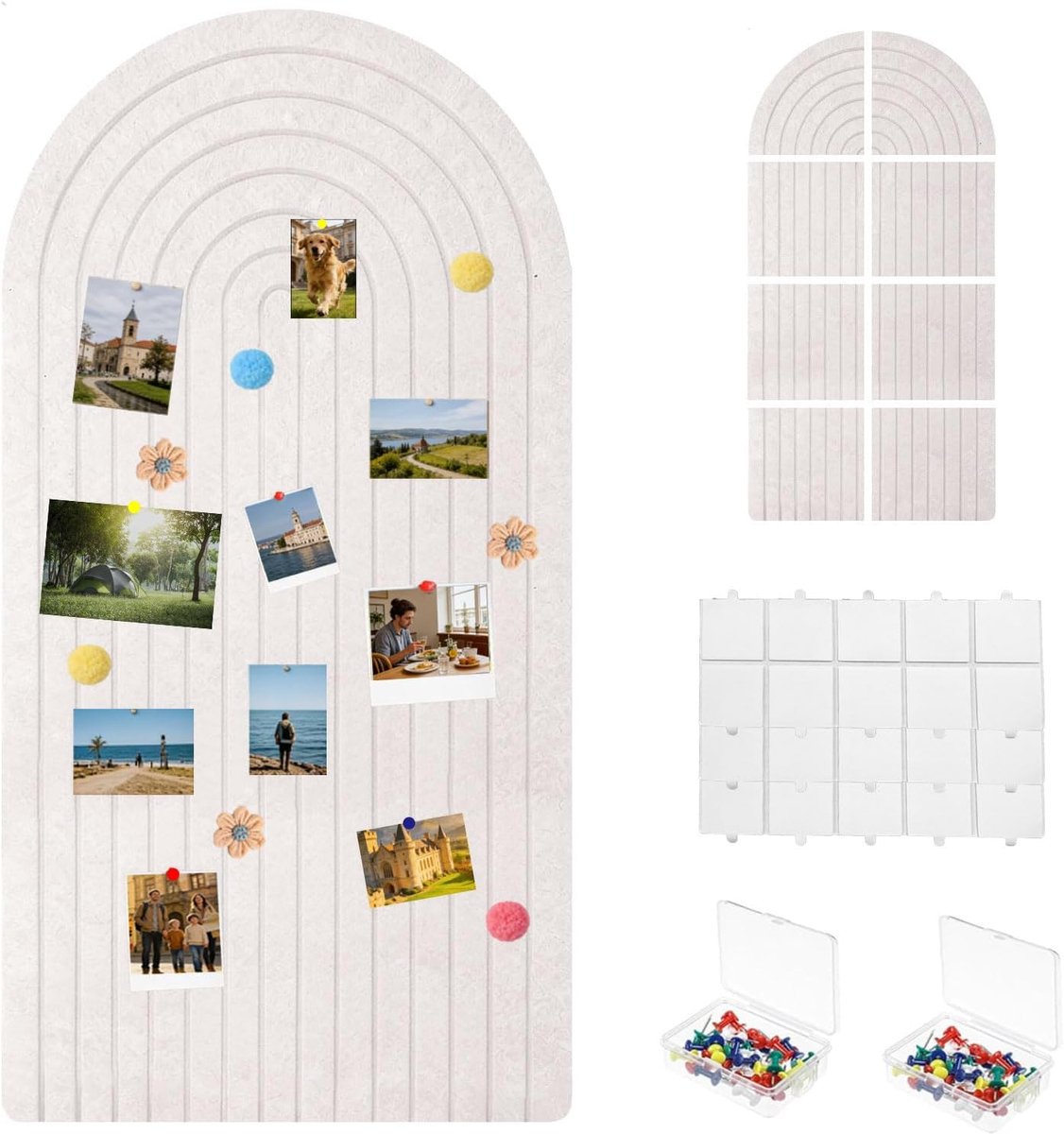 SnelShoppen - Felt Pin Board 120 x 60 cm Zelfklevend Vilt Prikbord 1 cm Dikke Viltplaten met Punaises voor Foto Wanden en Notities (Licht Kameel)
