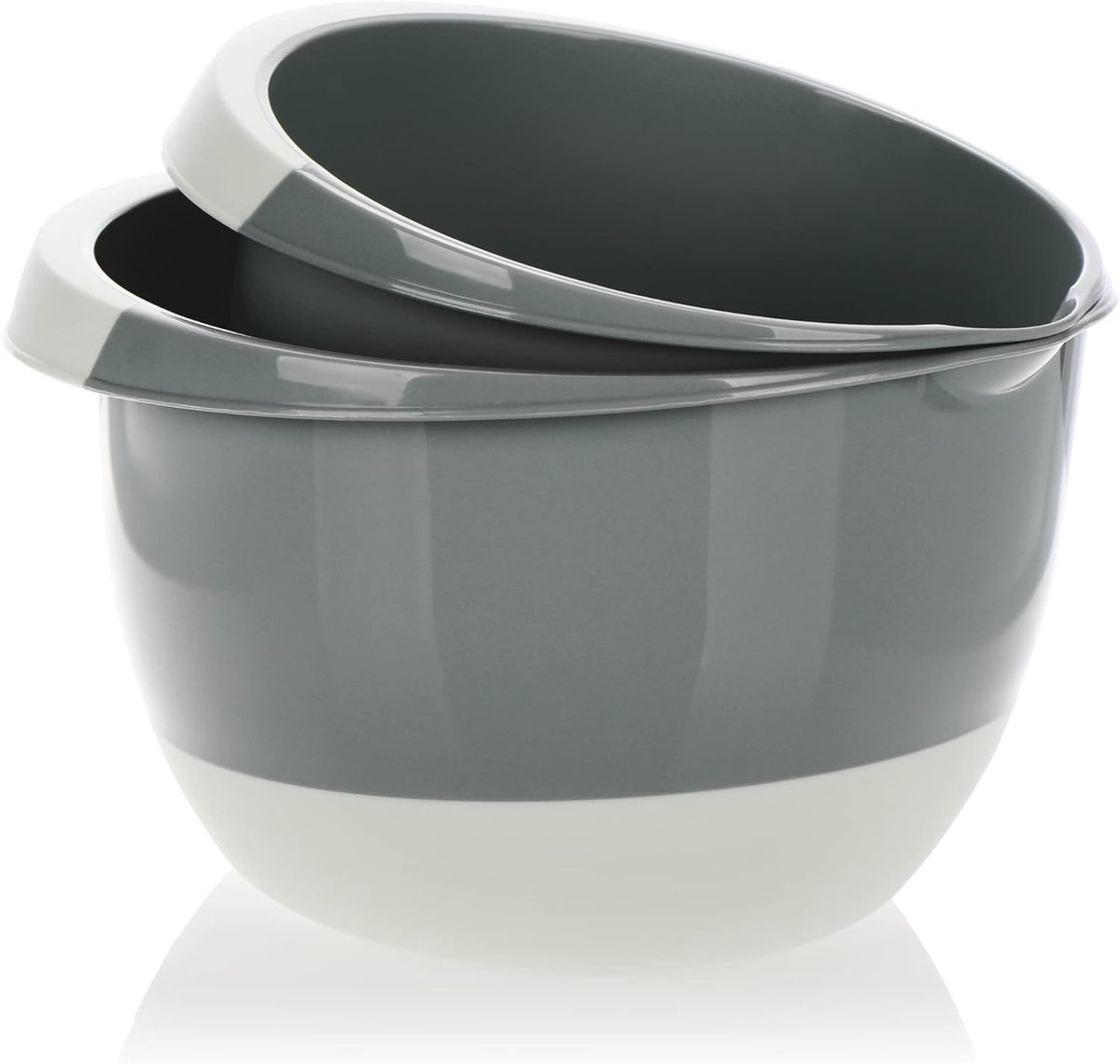 SnelShoppen - 2 x Mengkommen Set 3.5 en 2 Liter met Antislip Basis, Gietrand en Handvat - Ideaal voor Bakken, Koken en Salades - Moderne Kleuren