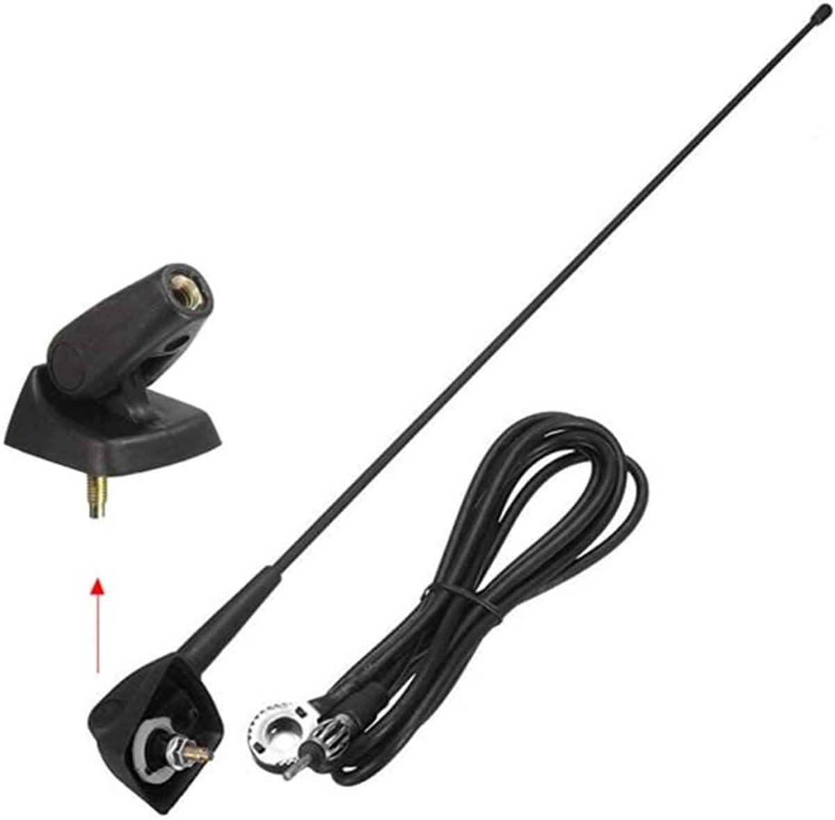 SnelShoppen - Viviance Basis Daktelescoopantenne + Montage voor Peugeot 106 205 206 306 307 309 406 806 807 - Zwart, 215cm Kabel, Eenvoudige Installat
