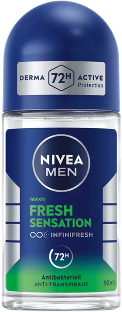 NIVEA Deodorant Roller For Men Fresh Sensation - 6 x 50 ml - Voordeelverpakking