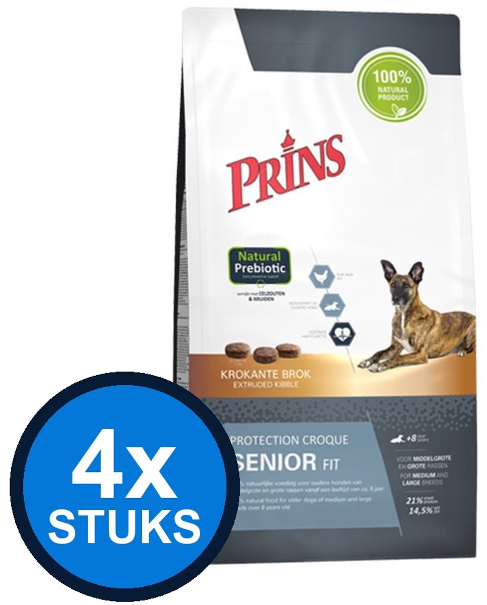 4x Prins - Protection croque senior fit 2kg - Hondenvoer - 2 kg