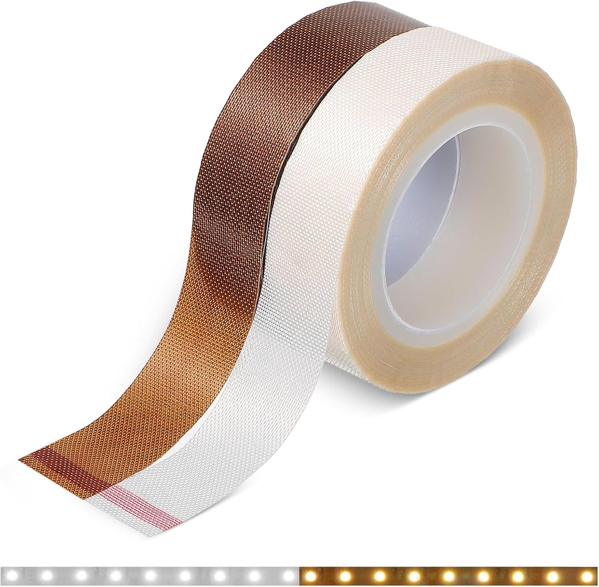 SnelShoppen - 2 Rollen Blackout Band LED Strip Dimming Stickers - Lichtdempende Stickers voor LED Strips - Witte en Bruine Dimmers - Sfeerlicht voor S