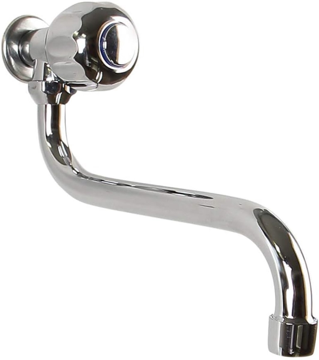 SnelShoppen - Wall-Schwenkventil Spout Valve met Draaibare Spout 23 cm voor Keuken, Kelder of Tuin - Messing, 1/2 inch AG Aansluiting