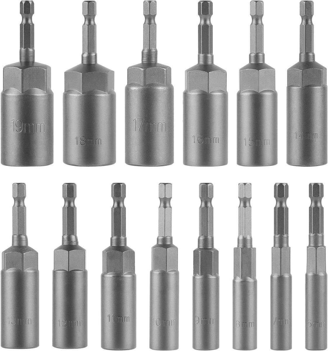 SnelShoppen - 14-delige 1/4 Inch Diepe Schroevendraaier Steeksleutel Set - 6-19mm - Voor Hex Schroeven en Moeren - Perfect voor Mechanica en Klussen